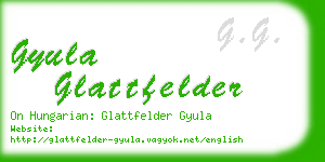 gyula glattfelder business card